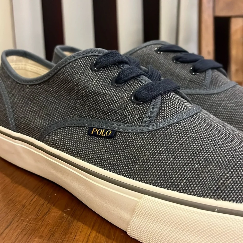 Polo Ralph Lauren Morray Boat Deck shoes sneakers Burlap Chambray Mens Size 11.5